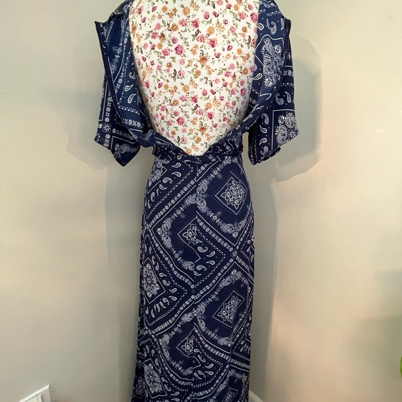 Navy patterned maxi dress - Picture 3 of 5
